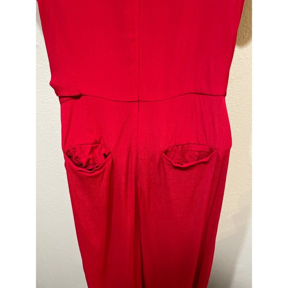 Anthropologie Maeve size 6 Red Wide-Leg Tie Front Jumpsuit - Picture 11 of 13